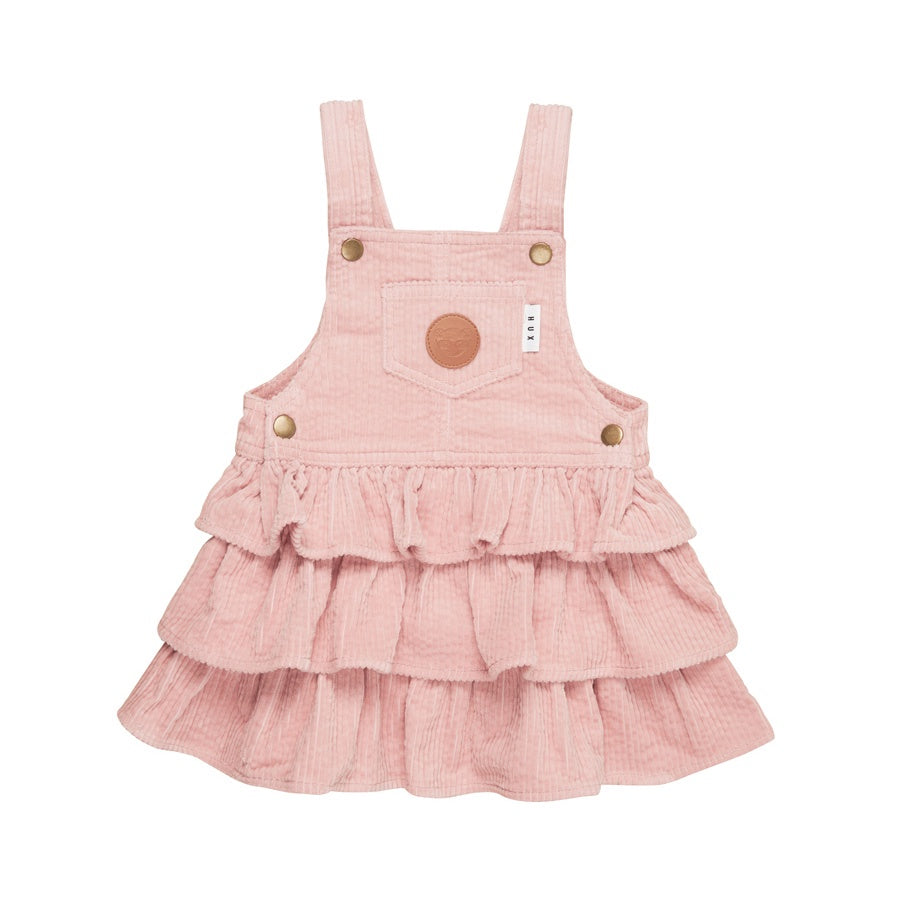 Huxbaby Cord Overall Frill Dress - Rosebud