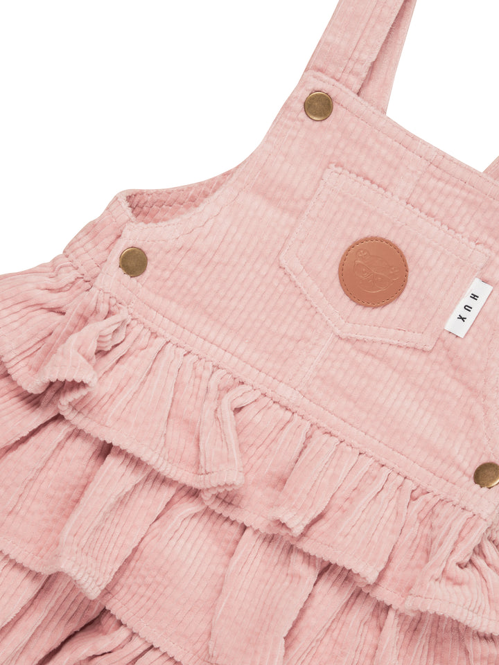 Huxbaby Cord Overall Frill Dress - Rosebud