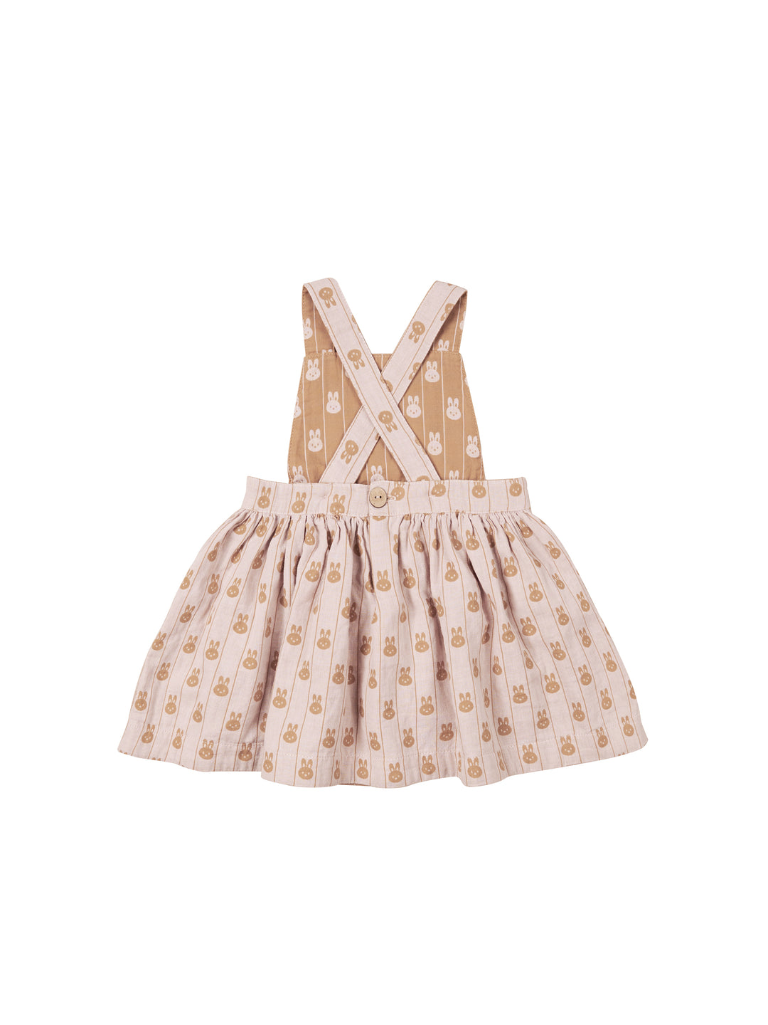 Huxbaby Bunny Stripe Reversible Pinafore - Rose + Biscuit