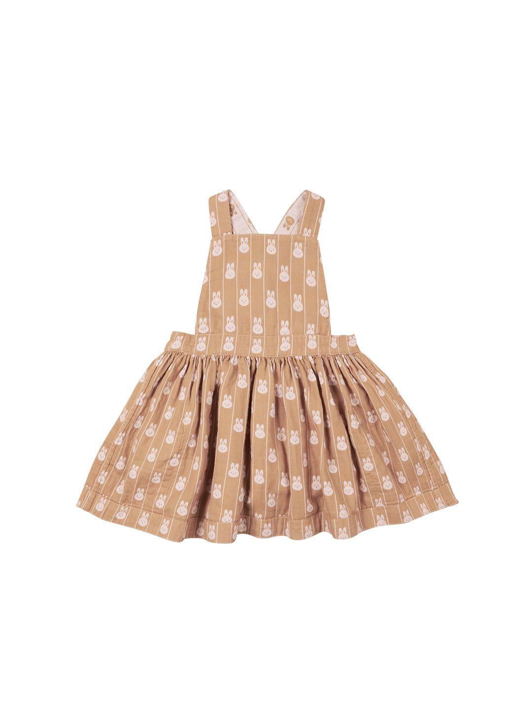 Huxbaby Bunny Stripe Reversible Pinafore - Rose + Biscuit