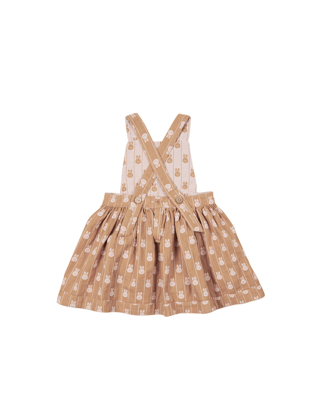 Huxbaby Bunny Stripe Reversible Pinafore - Rose + Biscuit