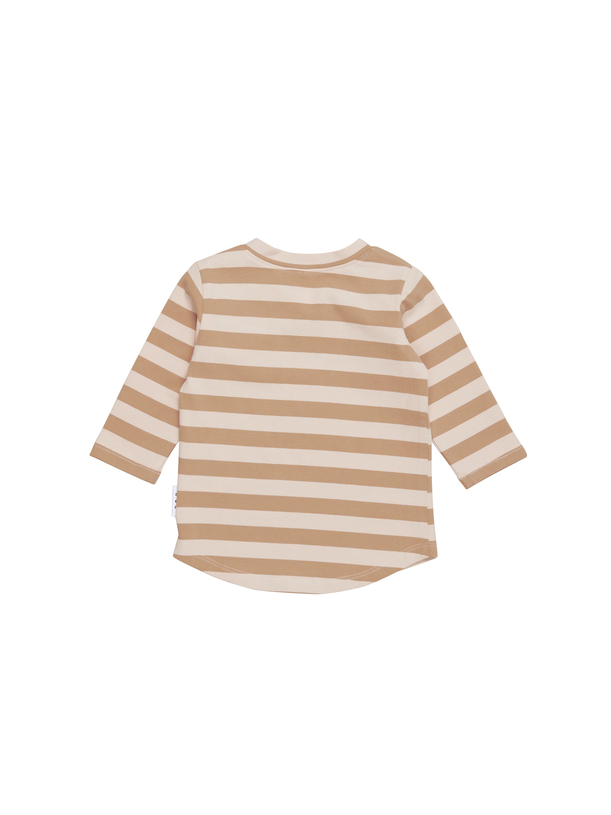 Huxbaby Sleeping Dinos Stripe Top - Biscuit + Wheat