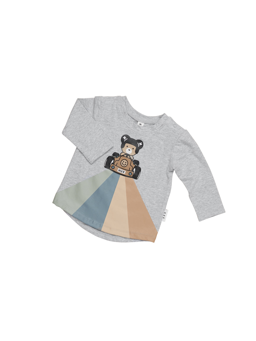 Huxbaby Racer Bear Top - Grey Marle