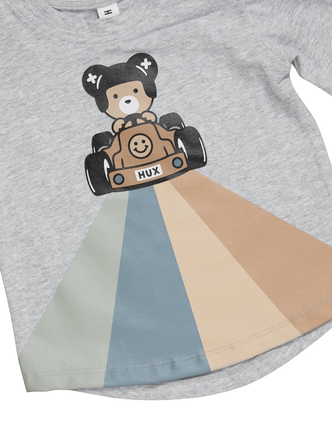 Huxbaby Racer Bear Top - Grey Marle