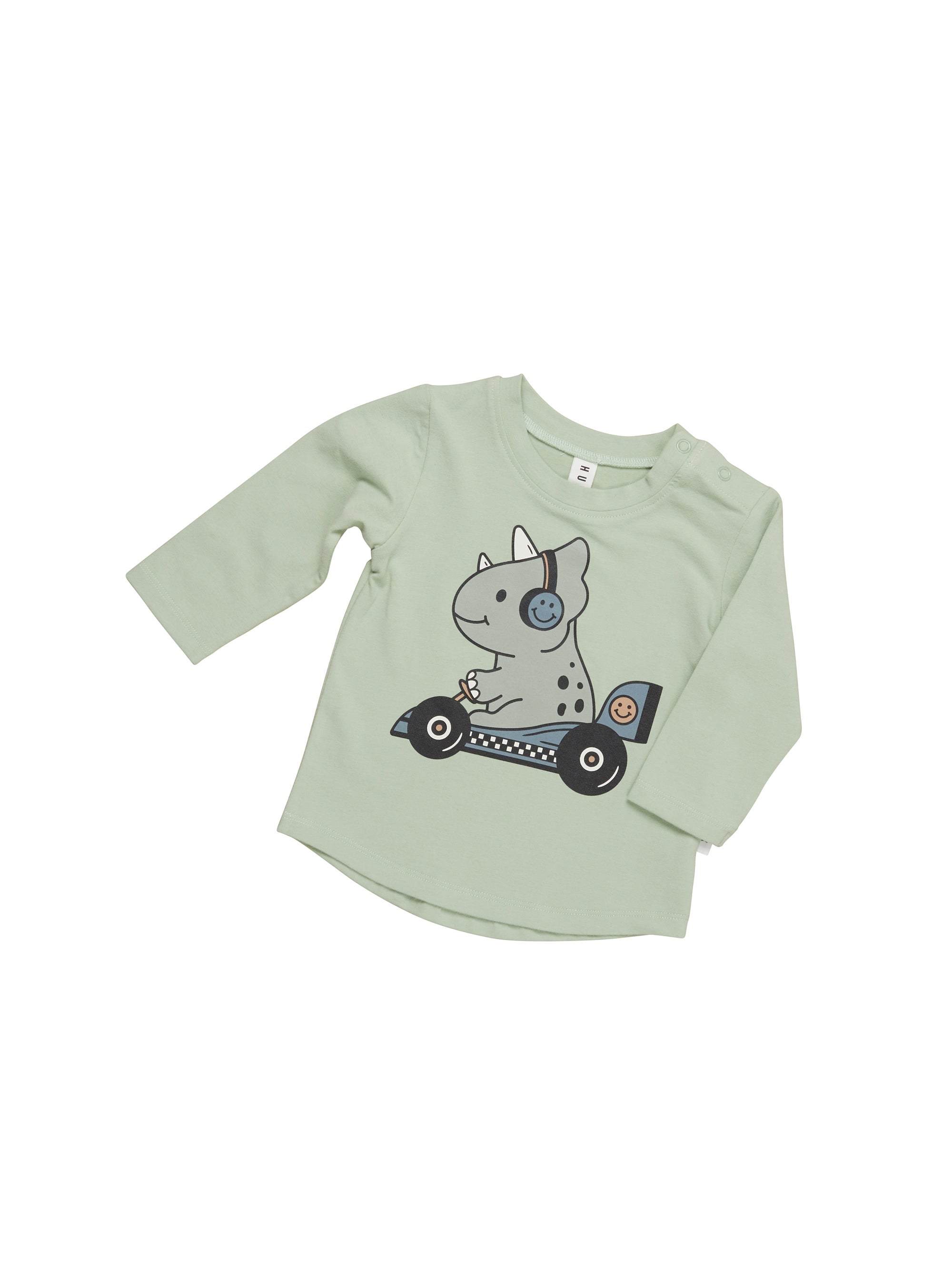 Huxbaby Dino Racer Top - Thyme