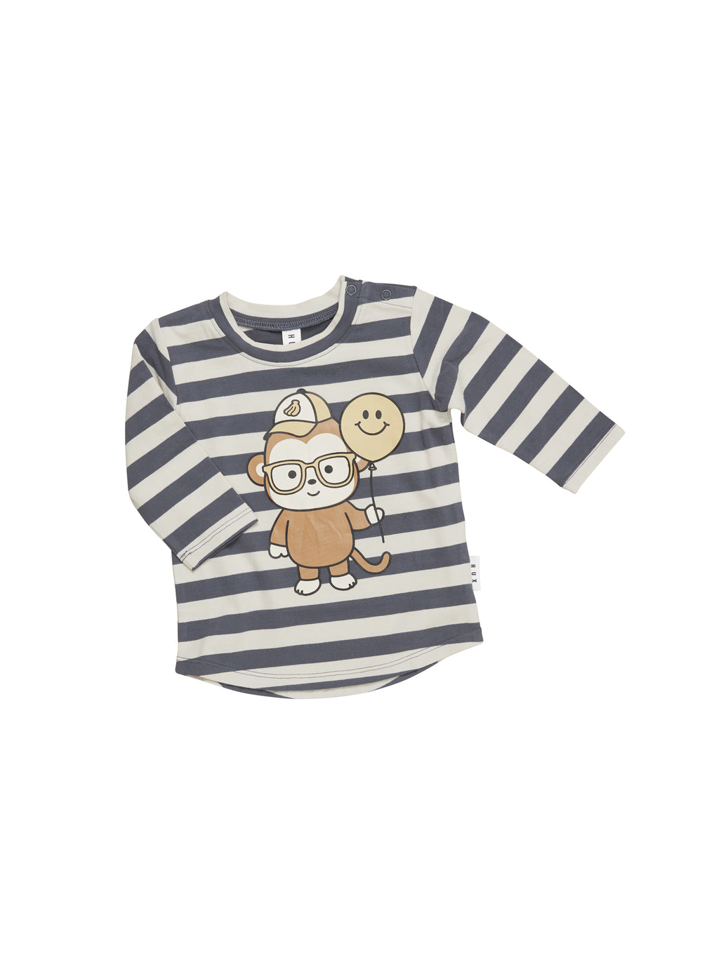 Huxbaby Monkey Stripe Top - Ink + Almond