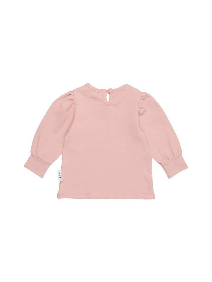 Huxbaby Rainbow Puff Top - Dusty Rose