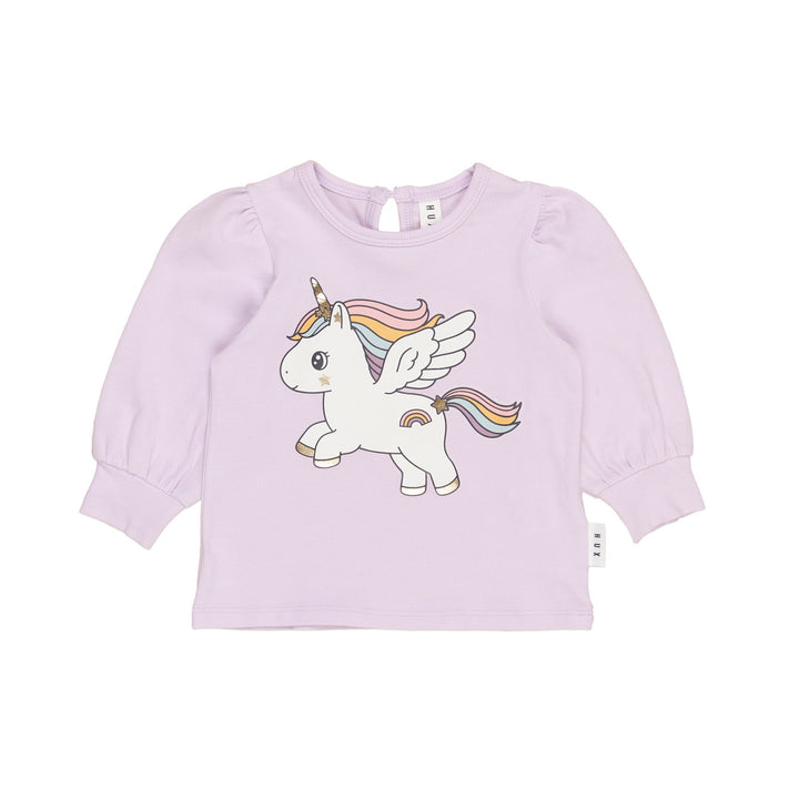 Huxbaby Magical Unicorn Puff Top - Bright Orchid