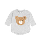 Furry Huxbear Top - Grey Marle