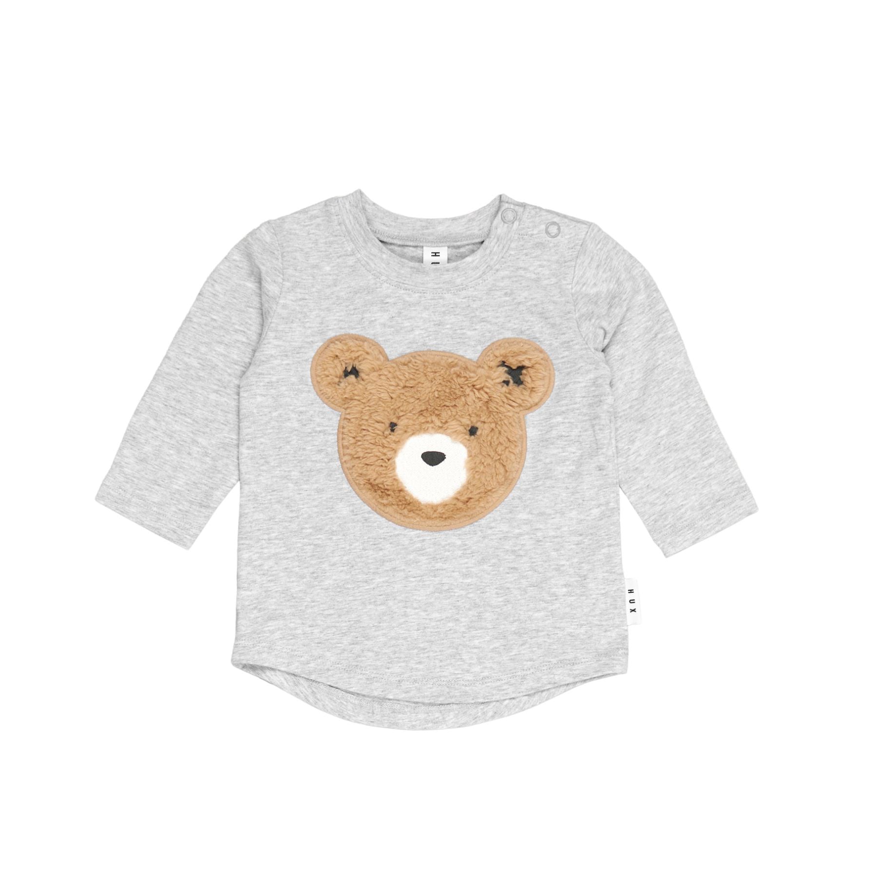 Furry Huxbear Top - Grey Marle