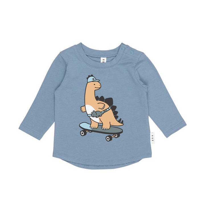 Huxbaby Skatin' Dino Top - Dino Blue