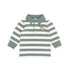 Dino Stripe Polo - Spruce + Almond