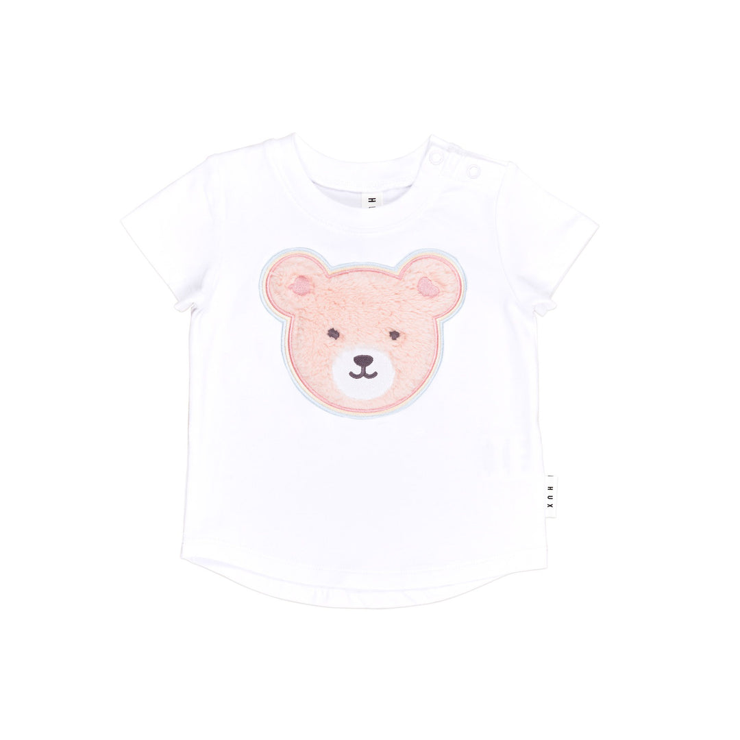 Huxbaby Furry Heart Bear T-Shirt - White