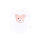 Furry Heart Bear T-Shirt - White