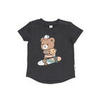 Skater Bear T-Shirt - Soft Black