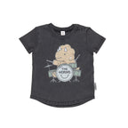 Dino Drums T-Shirt - Washed Black