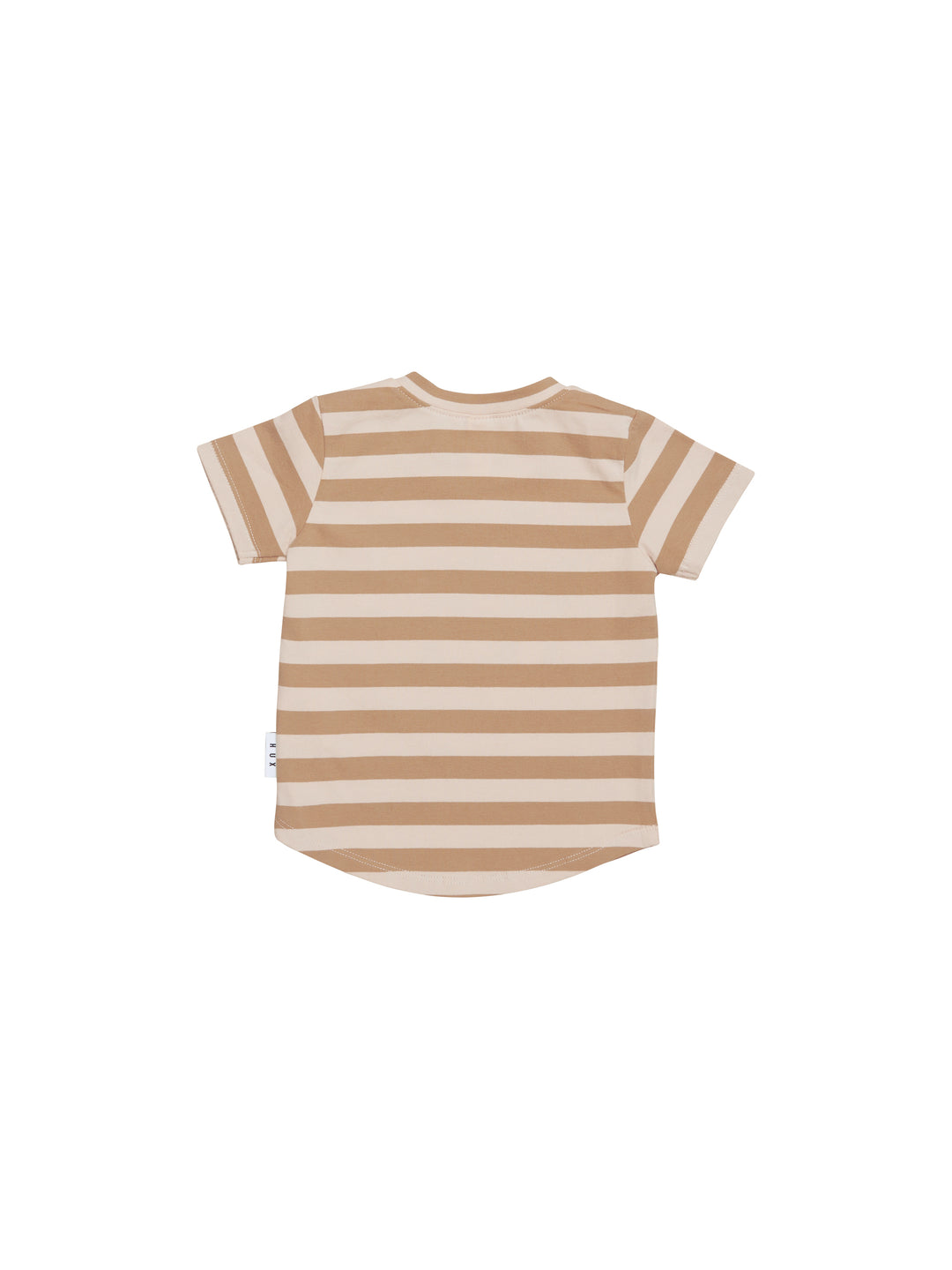 Huxbaby Dino Stripe T-Shirt Biscuit + Wheat