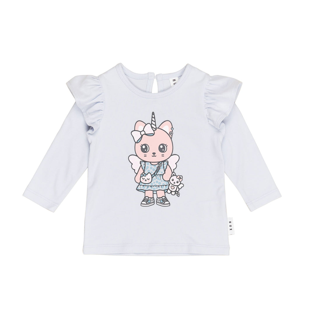 Huxbaby Glitter Caticorn Frill Top - Frozen