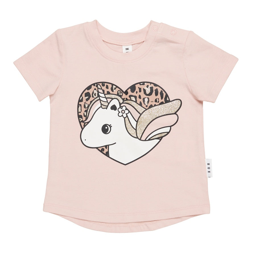 Huxbaby Unicorn Heart T-Shirt Rose