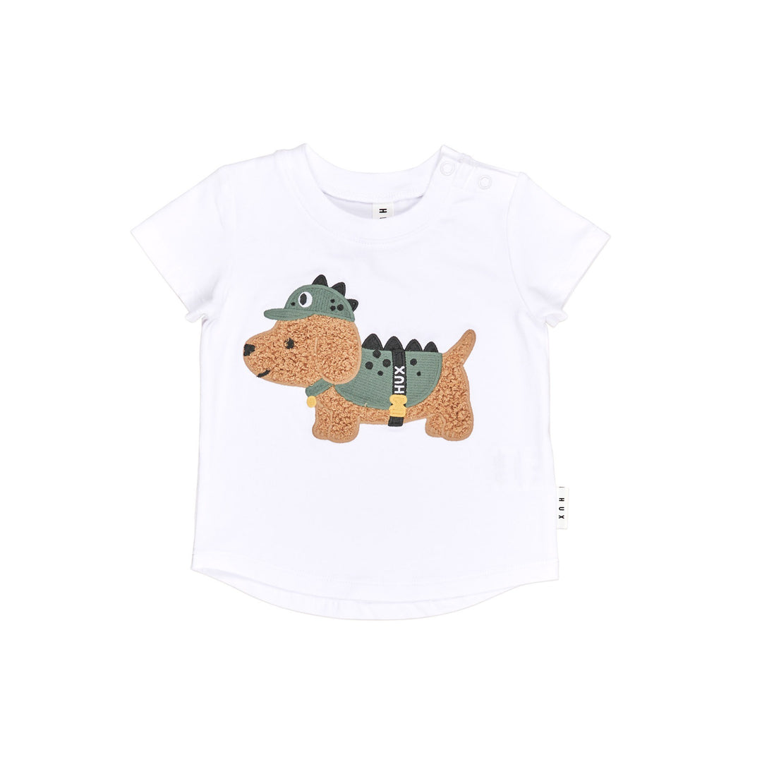 Huxbaby Dino Dog T-Shirt - White