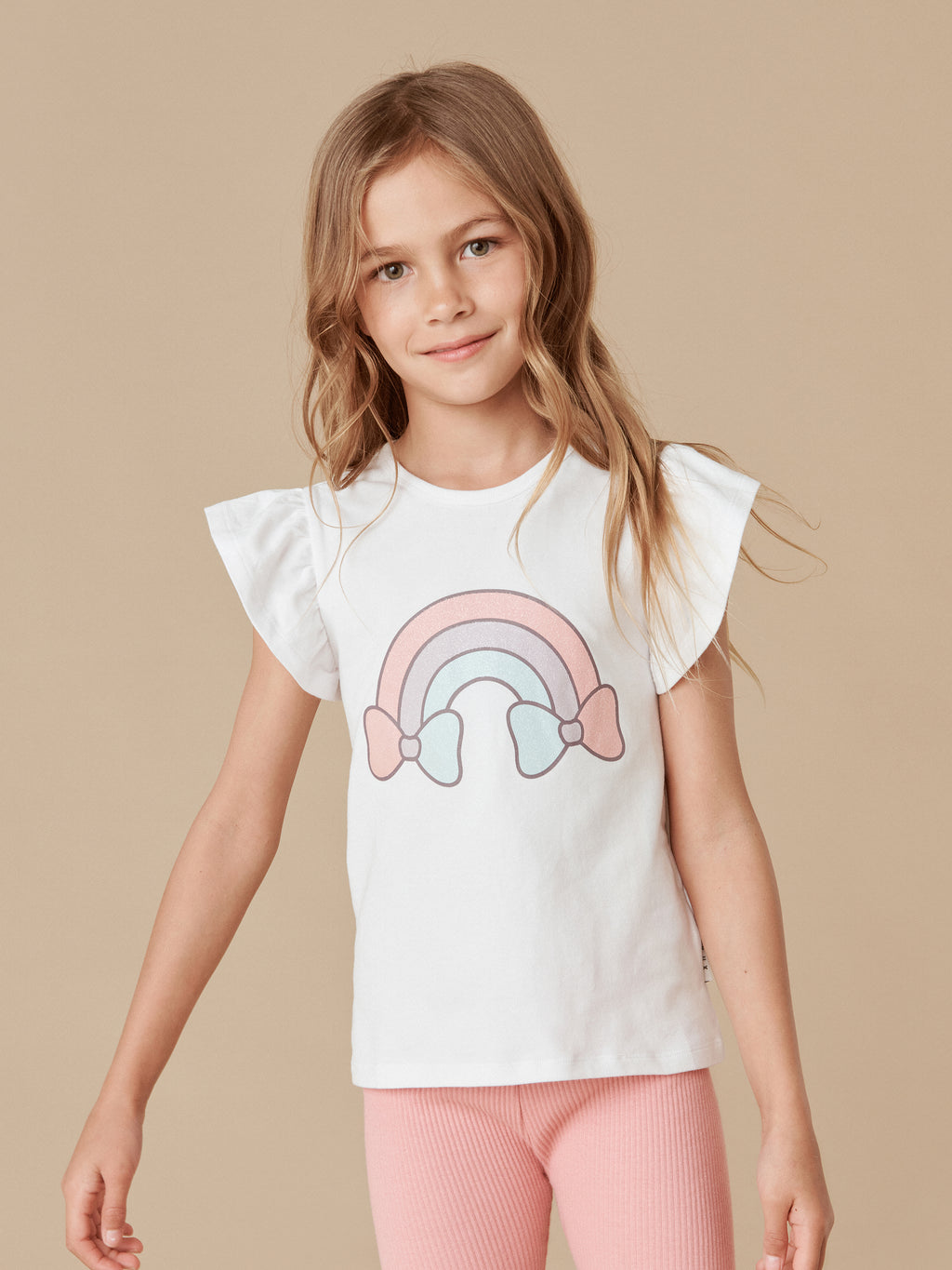 Huxbaby Rainbow Frill T-Shirt - White