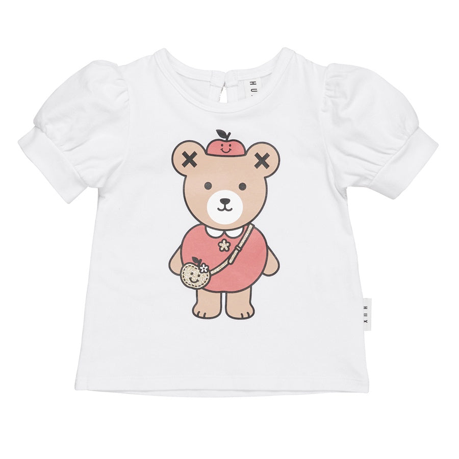 Huxbaby Apple Bear Puff T-Shirt - White