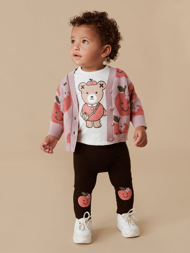 Huxbaby Apple Bear Puff T-Shirt - White