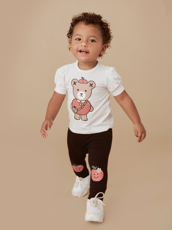 Huxbaby Apple Bear Puff T-Shirt - White