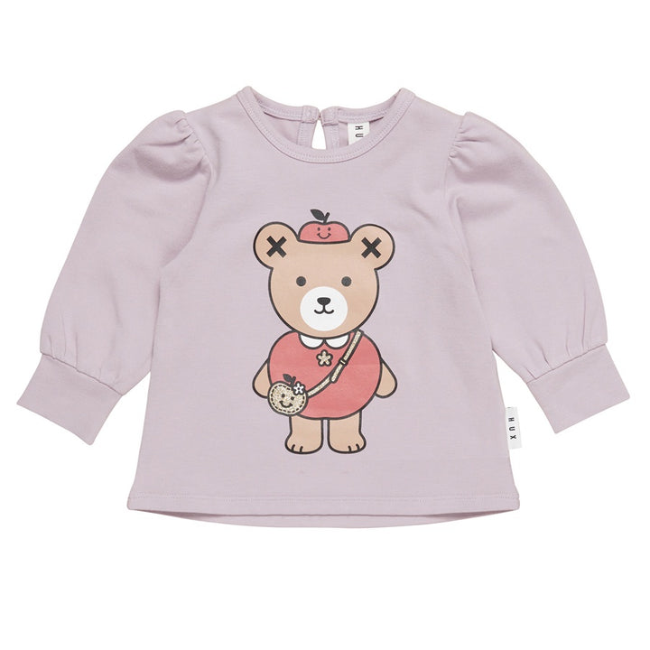 Huxbaby Apple Bear Puff Top - Lavender