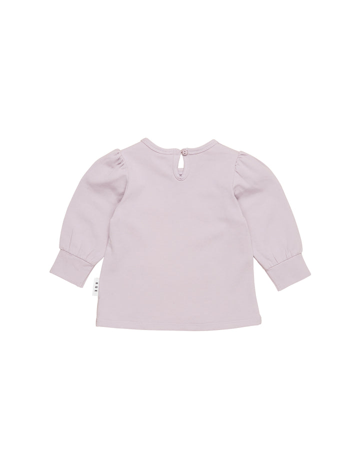 Huxbaby Apple Bear Puff Top - Lavender