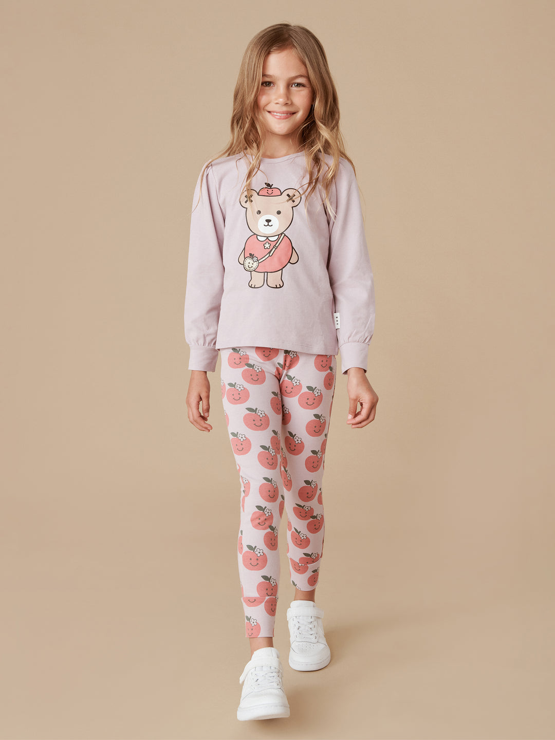 Huxbaby Apple Bear Puff Top - Lavender