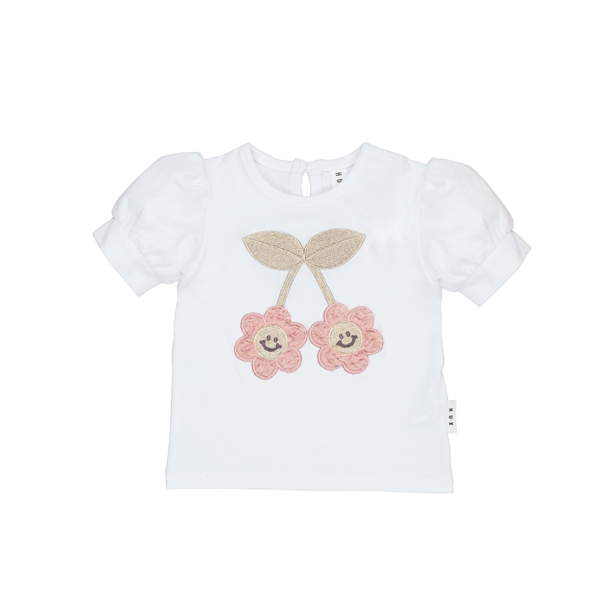 Huxbaby Smile Flower Puff T-Shirt - White