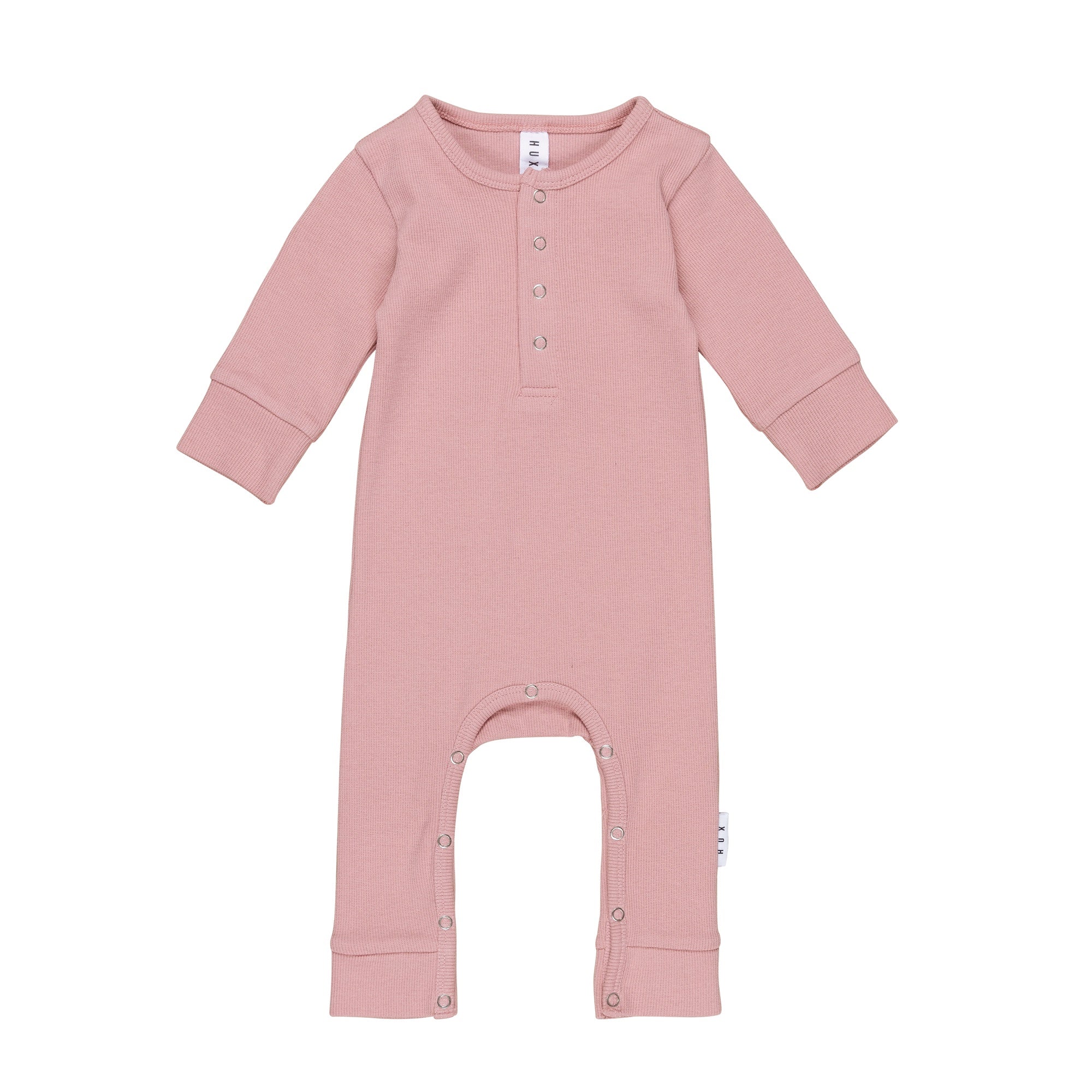 Huxbaby AW22 Drop 1 Rib Romper - Dusty Rose