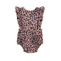 Huxbaby AW22 Drop 1 Leopard Frill Playsuit - Dusty Rose