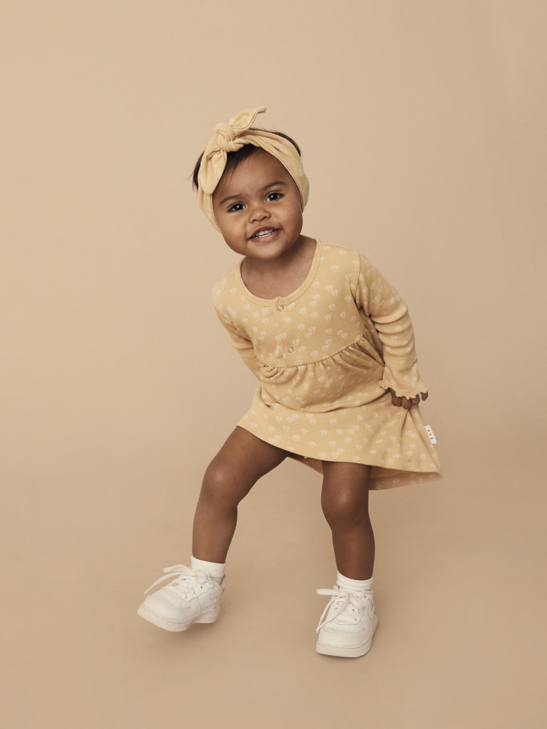 Huxbaby AW22 Drop 1 Mushroom Rib Headband - Golden
