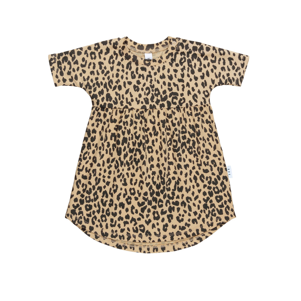 Huxbaby AW22 Drop 1 Leopard Swirl Dress - Honeycomb