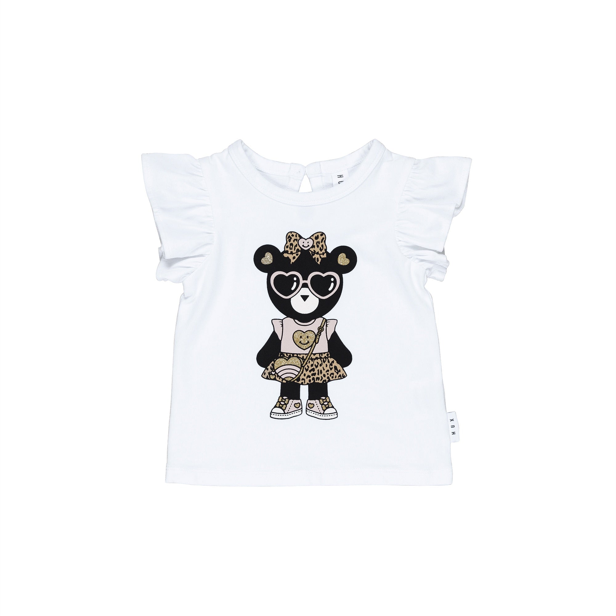 Huxbaby AW22 Drop 1 Heart Eyes Frill T-Shirt - White