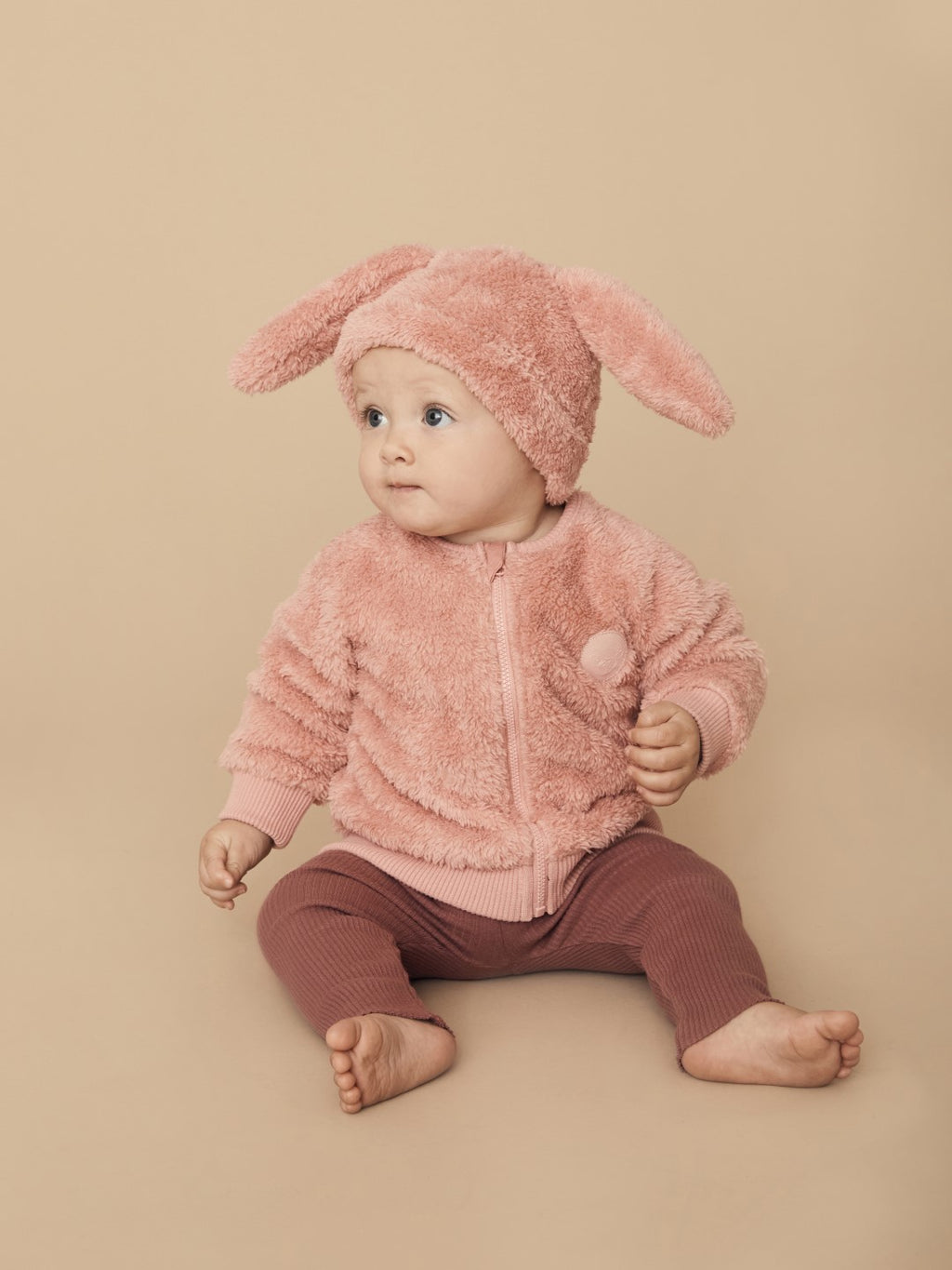 Bunny Fur Beanie - Dusty Rose