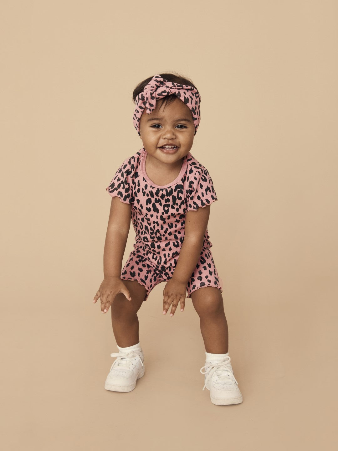 Huxbaby AW22 Drop 1 Leopard Rib Short - Dusty Rose