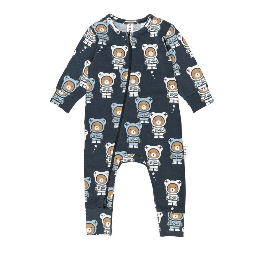 Huxbaby Zip Romper - Astro Bear Print