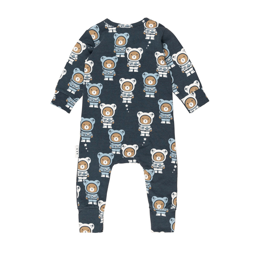 Huxbaby Zip Romper - Astro Bear Print