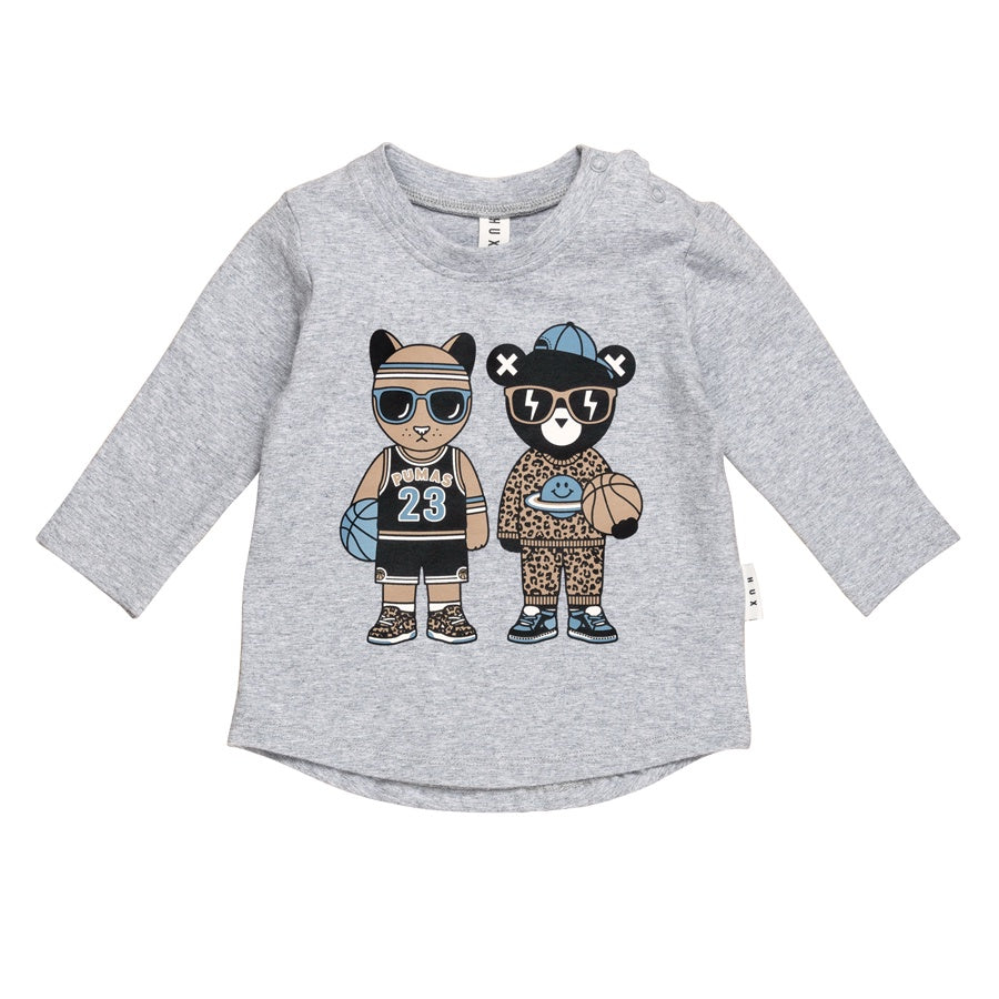 Huxbaby Top B-Ball Pals - Grey Marle