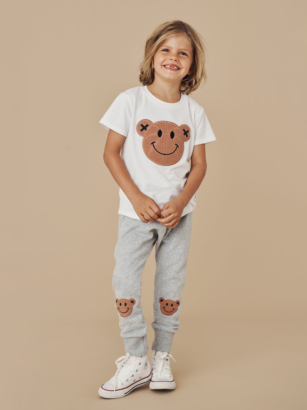 Huxbaby T-Shirt B-Ball Bear - White