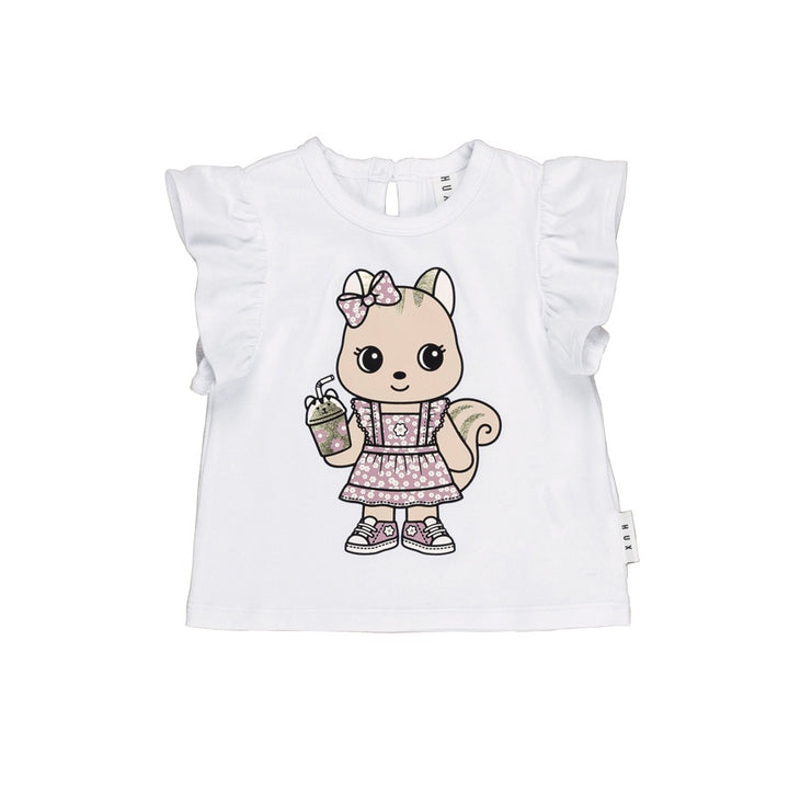 Huxbaby Frill T-Shirt Cheery Chipmunk - White