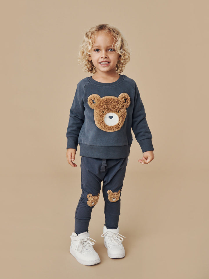 Huxbaby Drop Crotch Pant Huxbear Knee - Ink