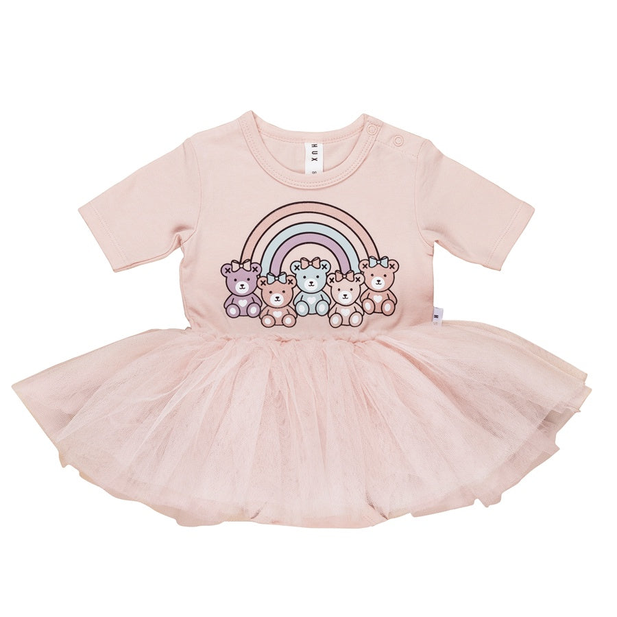 Huxbaby Rainbow Bears Baby Ballet Dress - Rose