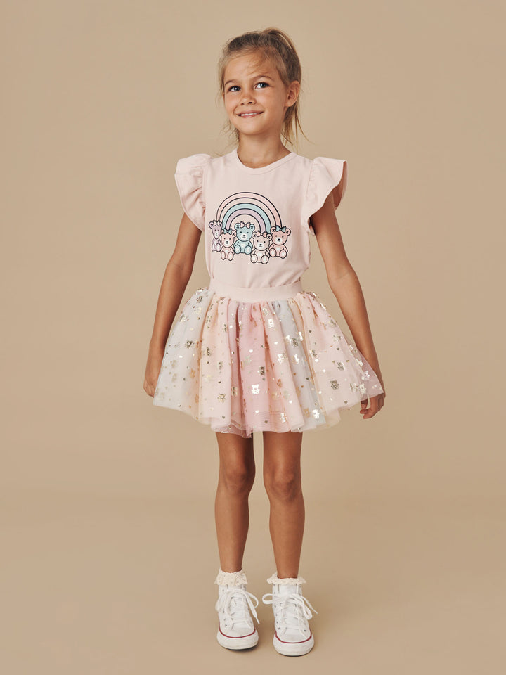 Huxbaby Tulle Skirt - Rainbow Angel Bear Print