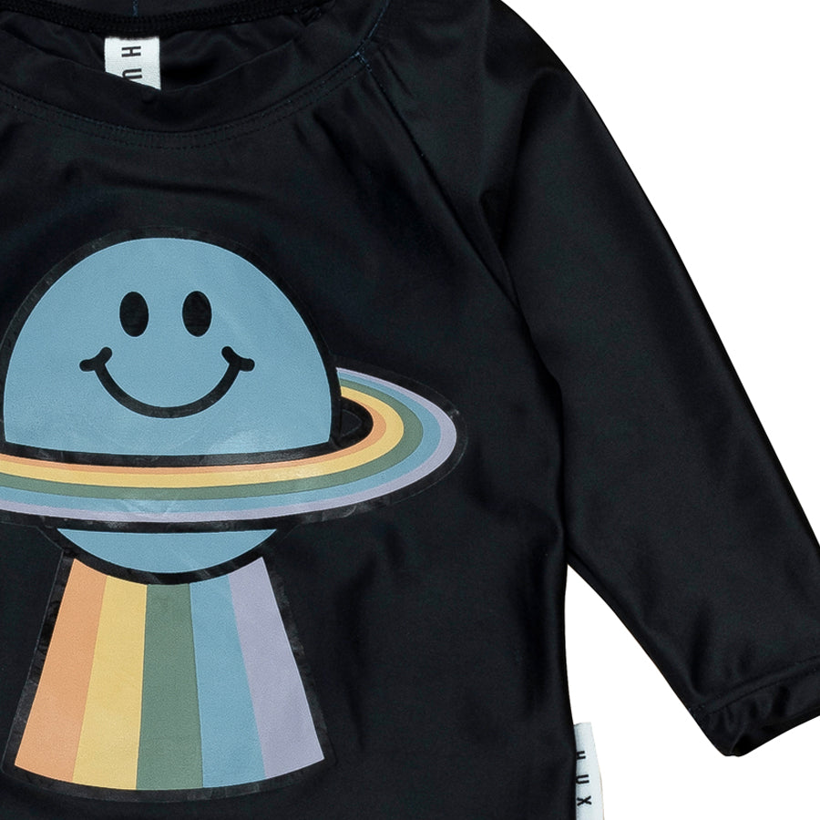 Huxbaby Rashie Rainbow Planet - Black