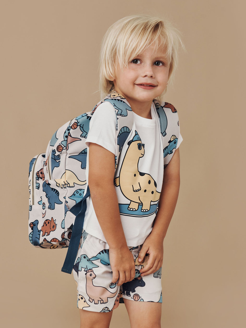 Huxbaby T-Shirt Surfin Dino - White