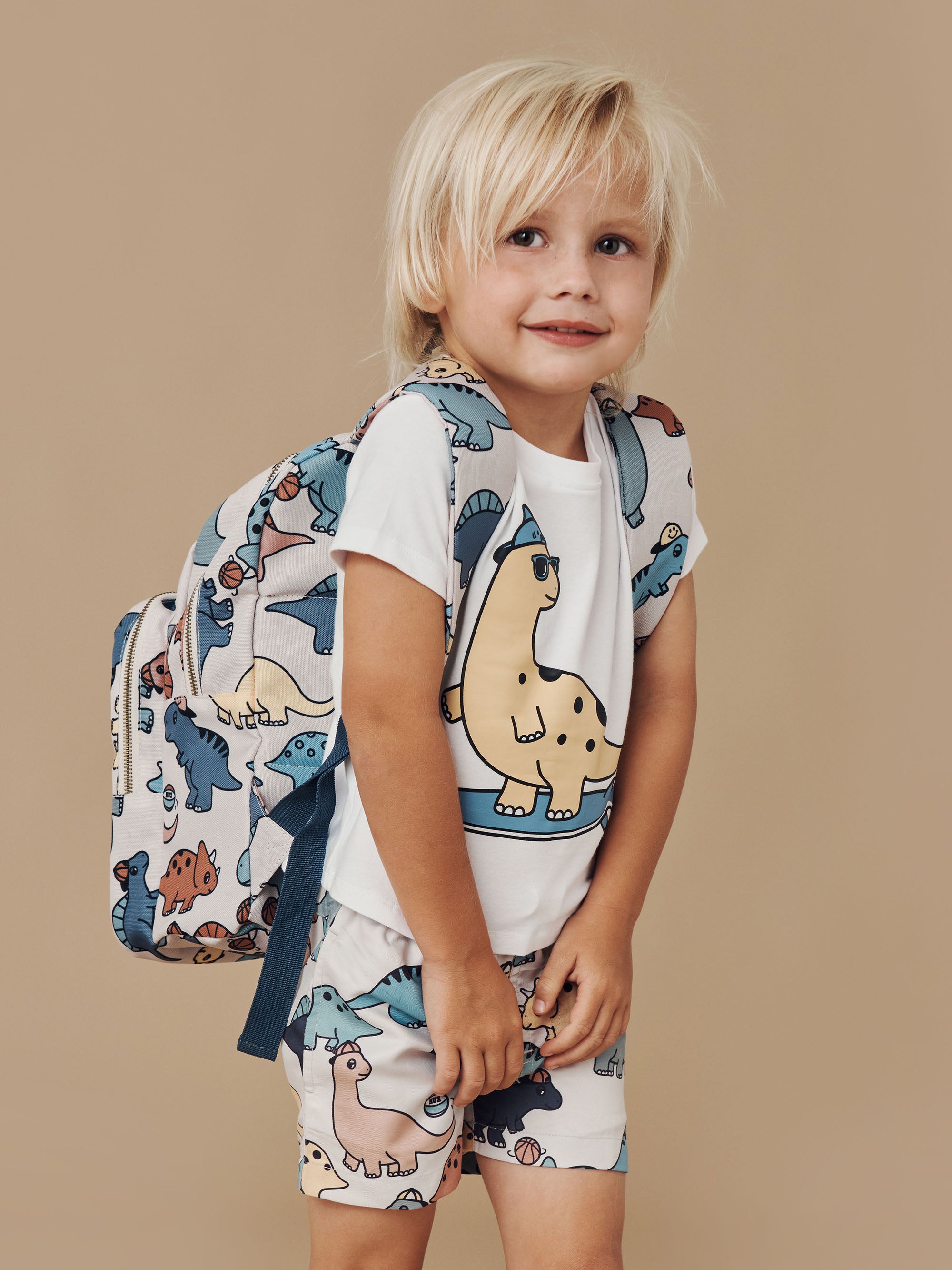Huxbaby T-Shirt Surfin Dino - White